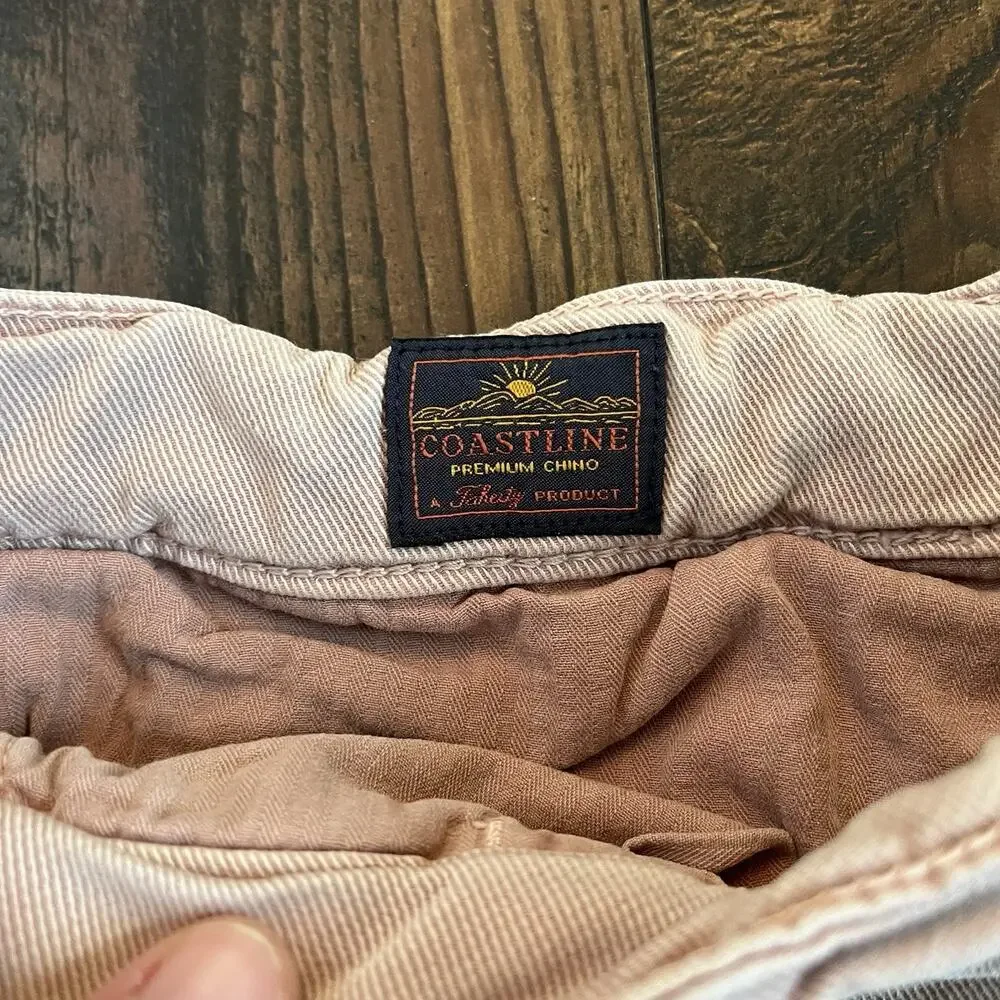 Faherty Coastline Chino Shorts Mens 33 Pink Tailored Fit Tencel Cotton 8
